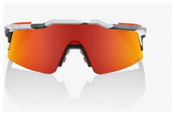 100% Speedcraft SL Brille - Grau Soft Tact - Rot Mehrschichtige Hiper Mirror Gläser