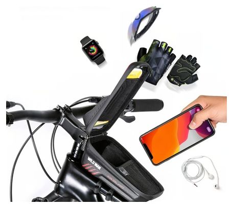 Sacoche de cadre WILD MAN  avec porte-téléphone étanche 1 L rouge