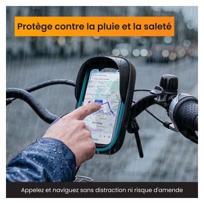 Support téléphone pour velo - Etanche - Rotation à 360 Degrés Noir/Bleu