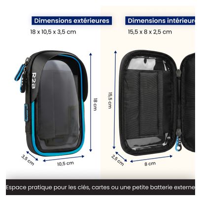 Support téléphone pour velo - Etanche - Rotation à 360 Degrés Noir/Bleu