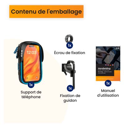 Support téléphone pour velo - Etanche - Rotation à 360 Degrés Noir/Bleu