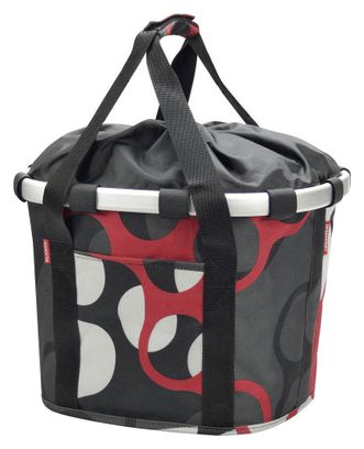 Klickfix Bikebasket Borsa da manubrio Grigio Rosso Anelli