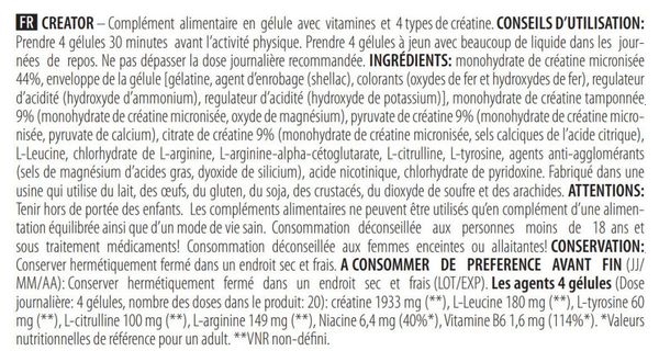 Creator (120 Caps) - Biotech Usa - Créatines