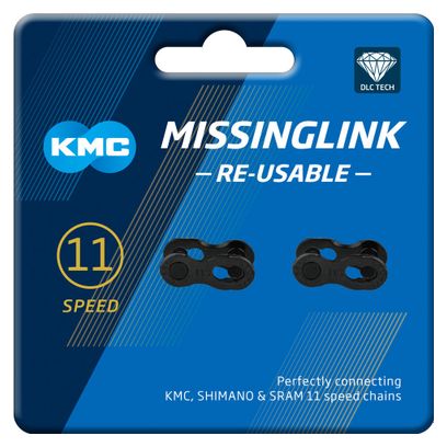 Juego de 2 cierres rápidos KMC MissingLink CL555R DLC 11V Negro