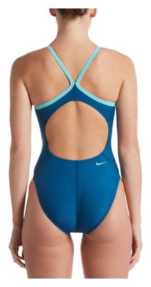 Nike Damen Badeanzug Logo Racerback Einteiliger Badeanzug Blau