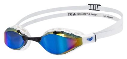 Arena Air Sonic Mirror Swimming Goggles in White and Blue