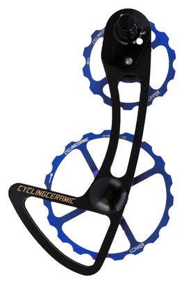 CyclingCeramic Jaula de desviador sobredimensionada 14/19T para Shimano Ultegra R8000/Ultegra Di2 R8050 (Versión GS/Jaula media) 11S Desviador Azul