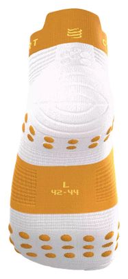 Compressport Pro Racing V4.0 Run Low sokken, wit/oranje