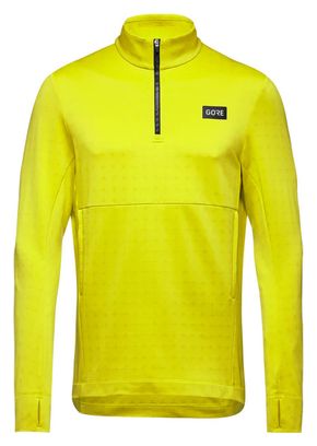 Maillot Manches Longues Gore Wear 1/4 Zip Everyday Thermo Jaune Fluo