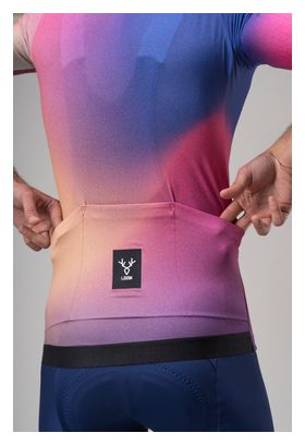 LeBram Race Aero Short Sleeve Jersey Pink Blue