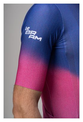 LeBram Race Aero Short Sleeve Jersey Pink Blue