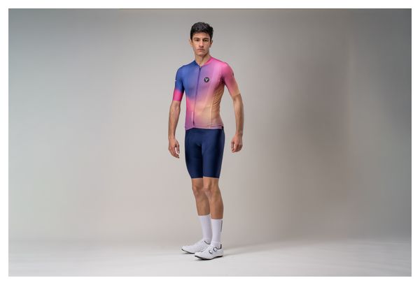 LeBram Race Aero Short Sleeve Jersey Pink Blue