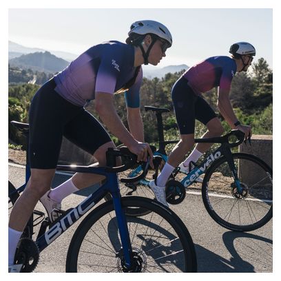 LeBram Race Aero Short Sleeve Jersey Pink Blue