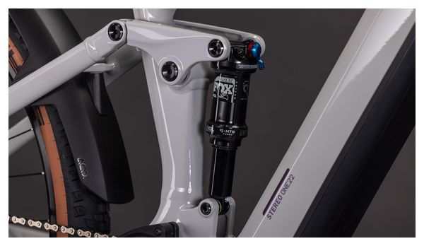 VTT Électrique Tout-Suspendu Cube Stereo Hybrid One22 SLX 800 Shimano Deore/Deore XT 12V 800 Wh 29'' Gris Beige Greige 2026