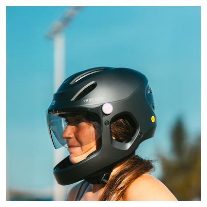Virgo Integral Mips Noir - Casque Intégral Urbain avec visière et phare arrière