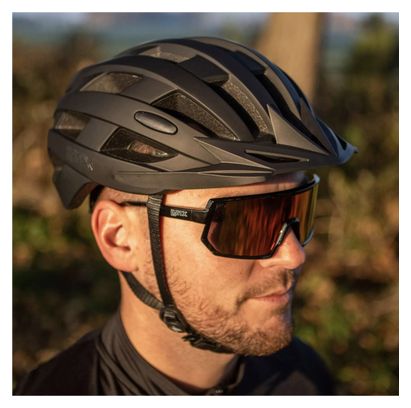 Casque de vélo Femmes/Hommes Noir mat Medium