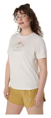 Maglia a maniche corte Asics Fujitrail Logo Bianco Donna