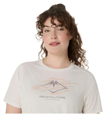 Maglia a maniche corte Asics Fujitrail Logo Bianco Donna