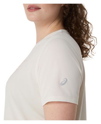 Maglia a maniche corte Asics Fujitrail Logo Bianco Donna
