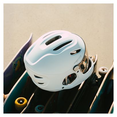 Virgo Integral Mips Blanc - Casque Intégral Urbain avec visière et phare arrière