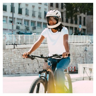 Virgo Integral Mips Blanc - Casque Intégral Urbain avec visière et phare arrière