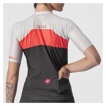 Maillot Manches Courtes Femme Castelli Aero pro Noir / Rose / Gris