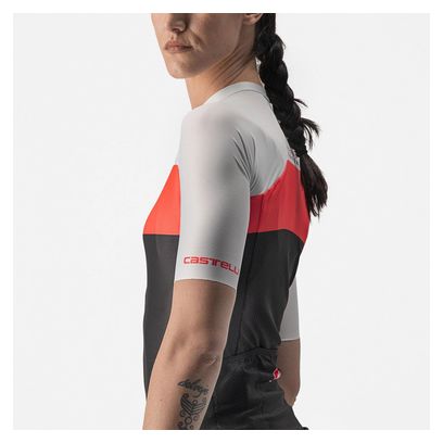 Maillot Manches Courtes Femme Castelli Aero pro Noir / Rose / Gris