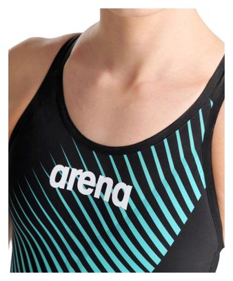 Women's Open Back Arena Powerskin Carbon Glide Swimsuit Black Blue