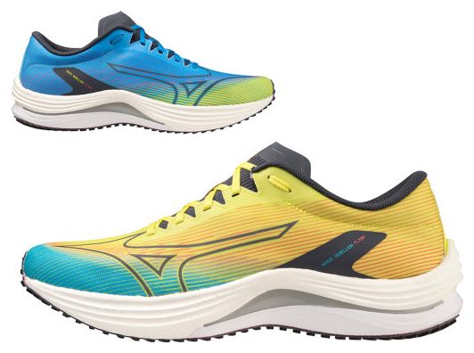 Chaussures de Running Mizuno Wave Rebellion Flash Bleu Jaune