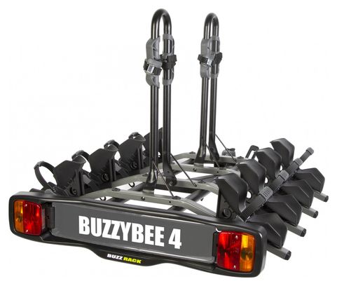 Producto renovado - Portabicicletas sobre bola de enganche Buzz Rack Buzzy Bee 4 - 7 pines - 4 bicicletas Negro