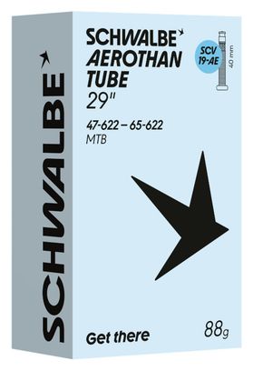 Leichter Schwalbe Aerothan MTB-Schlauch SCV19AE 29" mit Schwalbe Clik-Ventil, 40 mm