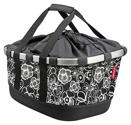 Panier pour Porte-Bagage Racktime Klickfix Bikebasket GT Fleurs Noires