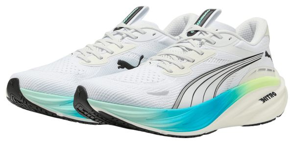 Puma Loopschoenen Magnify Nitro 3 Wit/Blauw Voor Mannen
