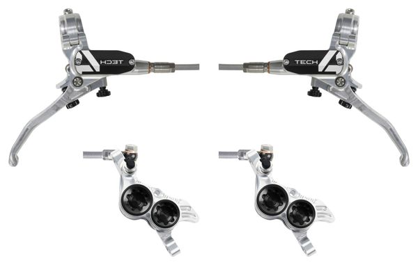 Pair of Hope Tech 4 V4 Aviation Brake Hoses Silver/Black