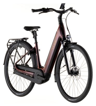 Bicicleta eléctrica urbana Cube Supreme Hybrid Comfort Pro 600 con acceso fácil, Enviolo Trekking, 600 Wh, 700 mm, color Solareclipse Purple Orange, 2026
