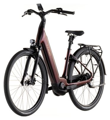 Bicicleta eléctrica urbana Cube Supreme Hybrid Comfort Pro 600 con acceso fácil, Enviolo Trekking, 600 Wh, 700 mm, color Solareclipse Purple Orange, 2026