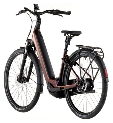 Bicicleta eléctrica urbana Cube Supreme Hybrid Comfort Pro 600 con acceso fácil, Enviolo Trekking, 600 Wh, 700 mm, color Solareclipse Purple Orange, 2026