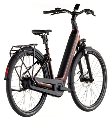 Bicicleta eléctrica urbana Cube Supreme Hybrid Comfort Pro 600 con acceso fácil, Enviolo Trekking, 600 Wh, 700 mm, color Solareclipse Purple Orange, 2026