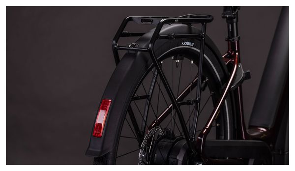 Bicicleta eléctrica urbana Cube Supreme Hybrid Comfort Pro 600 con acceso fácil, Enviolo Trekking, 600 Wh, 700 mm, color Solareclipse Purple Orange, 2026