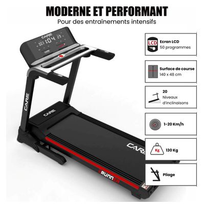 Tapis de course connecté - 20km/h - CARE - RUNNER - KINOMAP