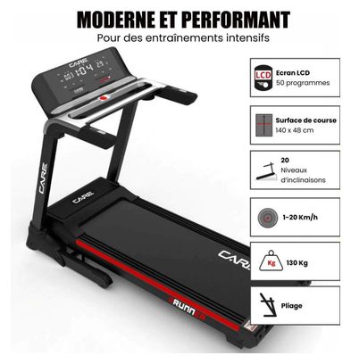Tapis de course connecté - 20km/h - CARE - RUNNER - KINOMAP