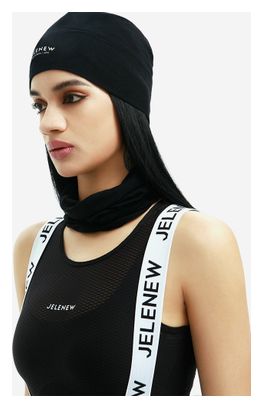 Bonnet de cyclisme JELENEW en mélange laine et modal noir