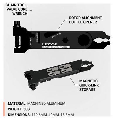 Lezyne Mehrkettenzange Multi-Tools Schwarz