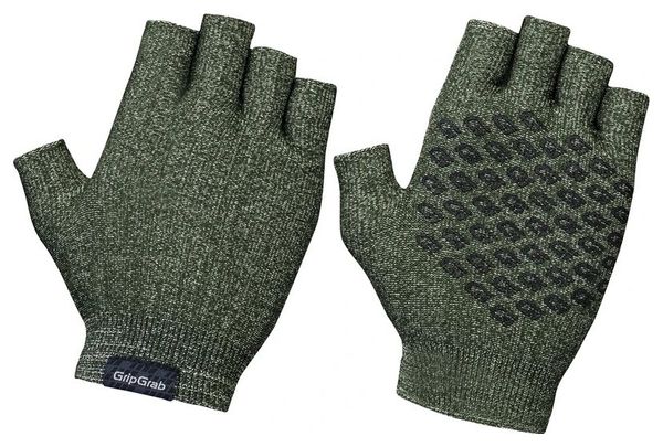 GripGrab Freedom Olive Knitted Short Finger Gloves