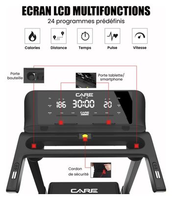 Tapis de course connecté - 20km/h - CARE - CT-750 - KINOMAP