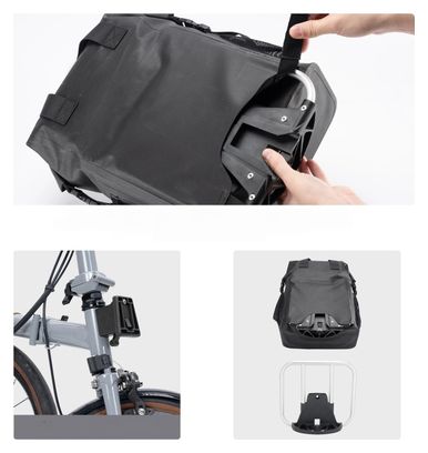 Sac de guidon ROCKBROS enroulable étanche pour vélo 18 L noir