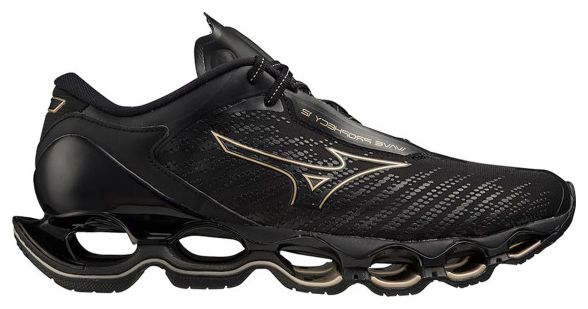 Hardloopschoenen Mizuno Unisex Wave Prophecy 12 Zwart Goud