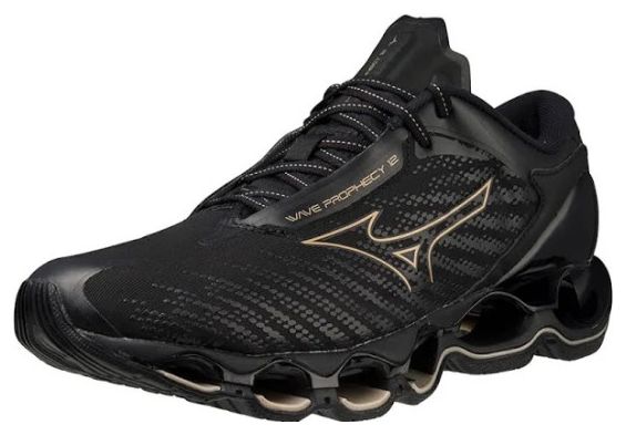 Scarpe da corsa Mizuno Unisex Wave Prophecy 12 Black Gold