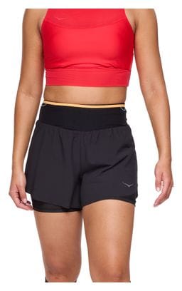 2-in-1 Hoka Skyglide Shorts Schwarz Damen