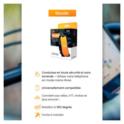 Support et Protection Smartphone Support de téléphone portable pour vélo R2B Rotation à 360 Degrés